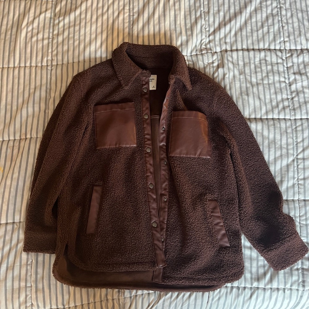 Abercrombie & Fitch Dark Brown Sherpa Jacket